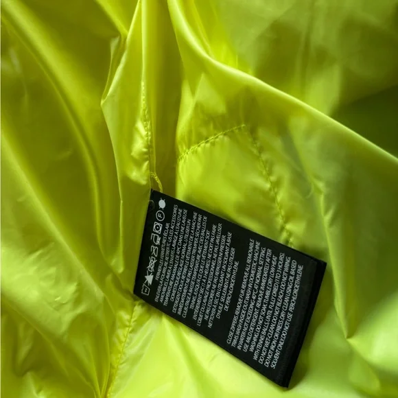 Mackage Teal Shiny Quilted Puffer with Neon Yellow Lining - Picture 5 of 6